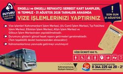 Engelli ve Engelli Refakatçi Serbest Kartlarında Vize Yenileme Dönemi Başladı