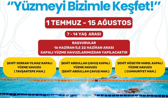 Onikişubat Belediyesi’nin ‘Yüzmeyi Bizimle Keşfet’ kursu başlıyor