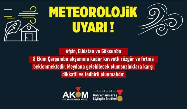 Büyükşehir’den 3 İlçede Fırtına Uyarısı!
