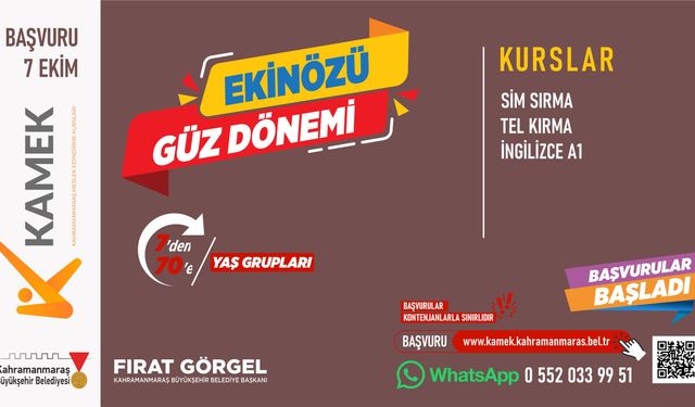 KAMEK Kursları Şimdi de Ekinözü’nde Başlıyor