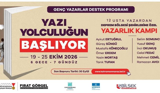 DEPREM BÖLGESİNDEKİ GENÇ YAZARLAR ‘YAZARLIK KAMPI’NDA BULUŞUYOR