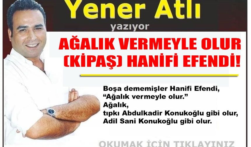 AĞALIK VERMEYLE OLUR (KİPAŞ) HANİFİ EFENDİ!