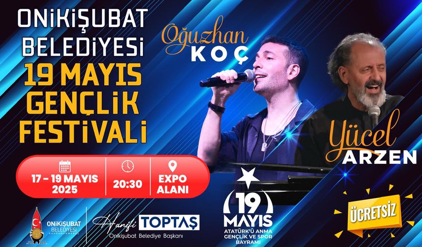 Onikişubat Gençlik Festivali, Oğuzhan Koç Konseriyle Başlıyor!