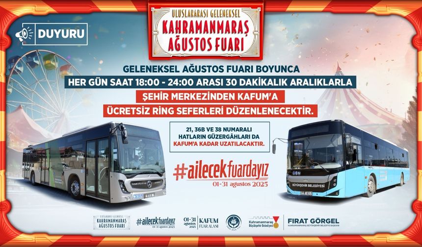 Büyükşehir’den Fuara Ulaşım Kolaylığı; Ücretsiz Ring Seferleri Düzenlenecek