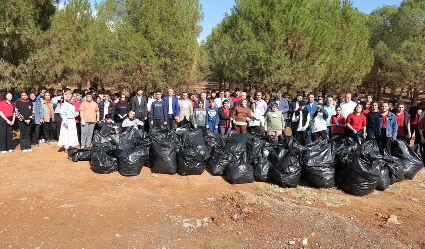 300 ÖĞRENCİ, ORMAN TEMİZLEDİ