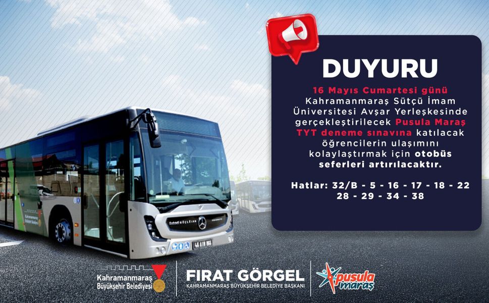 Büyükşehir’den YKS Öncesi Son Provaya Katılacak Gençlere Ulaşım Desteği