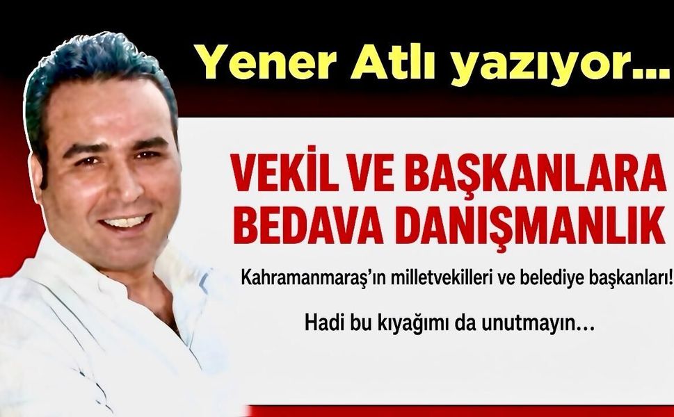 VEKİL VE BAŞKANLARA BEDAVA DANIŞMANLIK